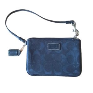 Coach C Wristlet, Small, Fabric Black
